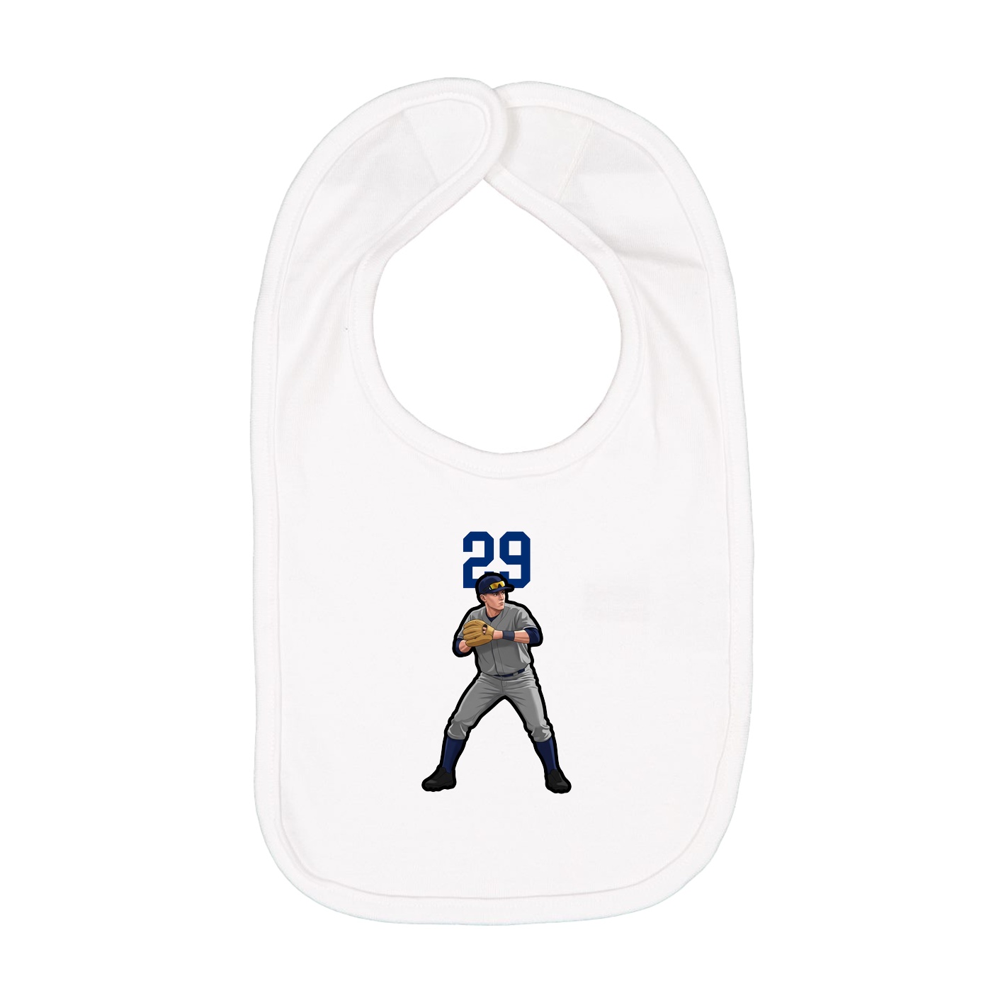 Infant Bib — Number Top in White