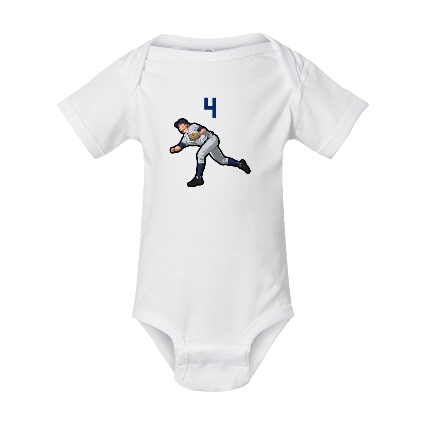 Baby Onesie — Number Top in White
