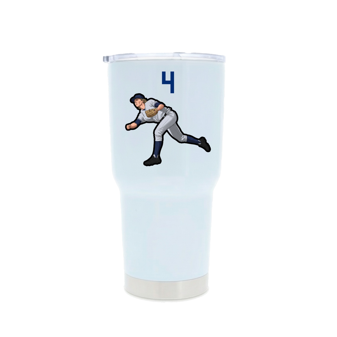 30oz Stainless Steel Tumbler — Number Top in White