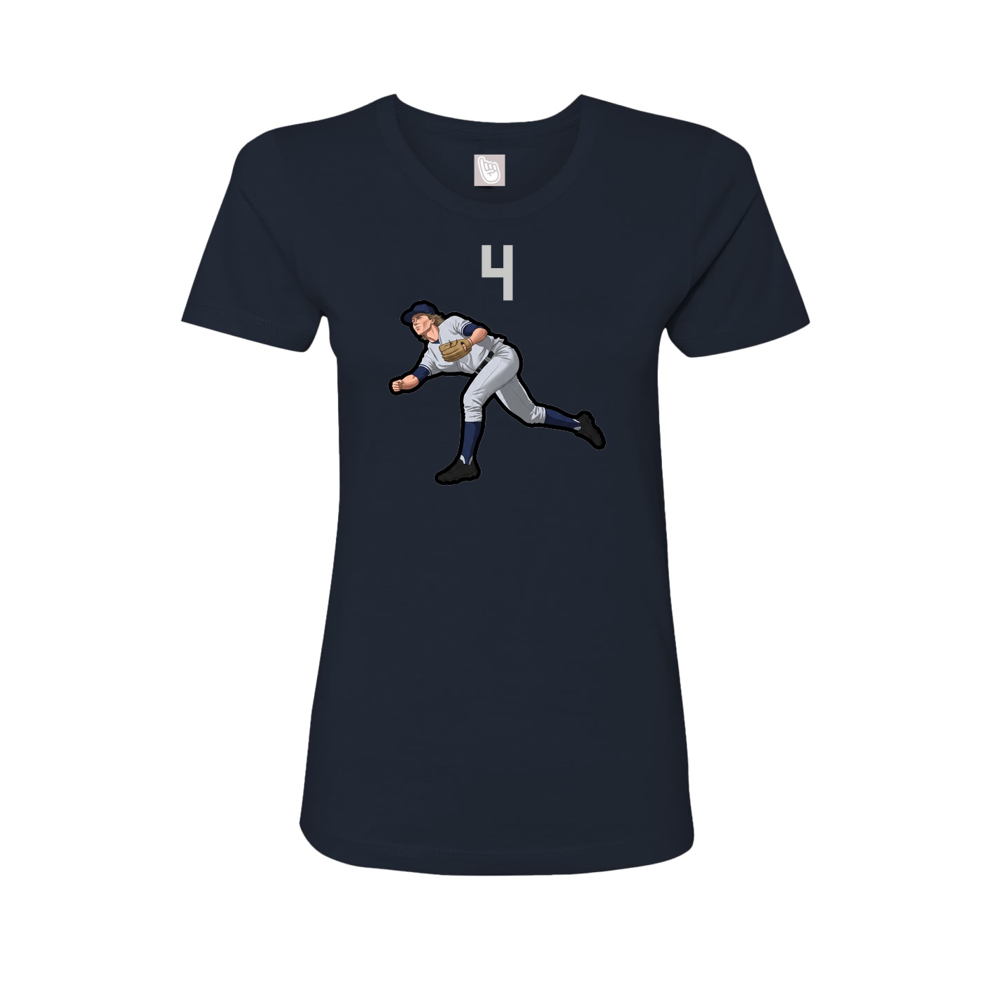 Fitted Women's Tee — Number Top in Navy