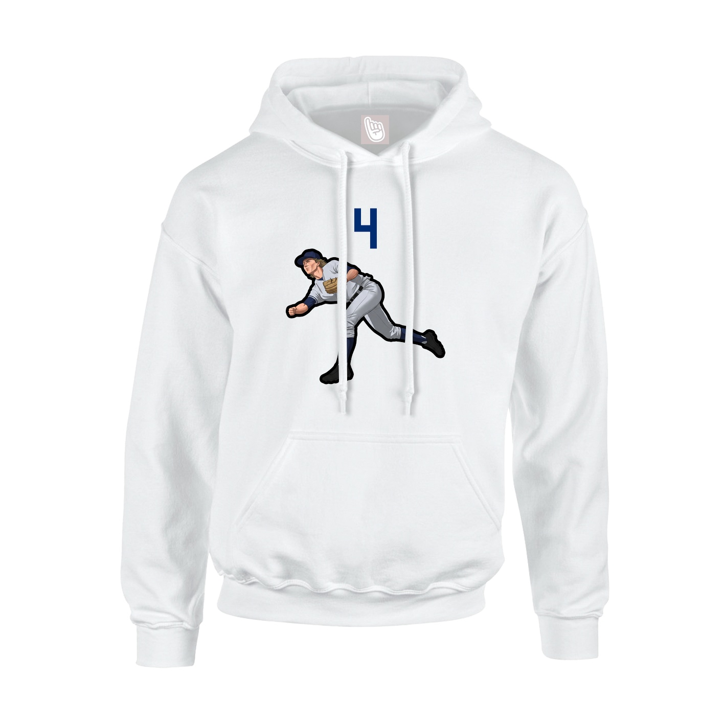 Youth Hoodie — Number Top in White