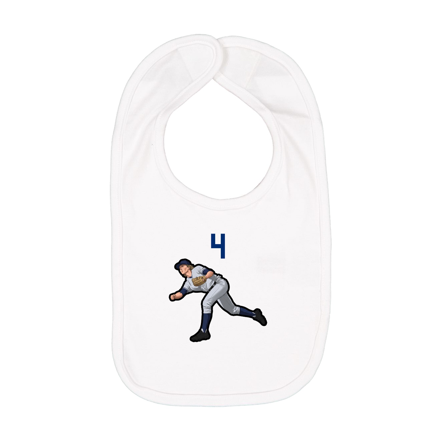 Infant Bib — Number Top in White