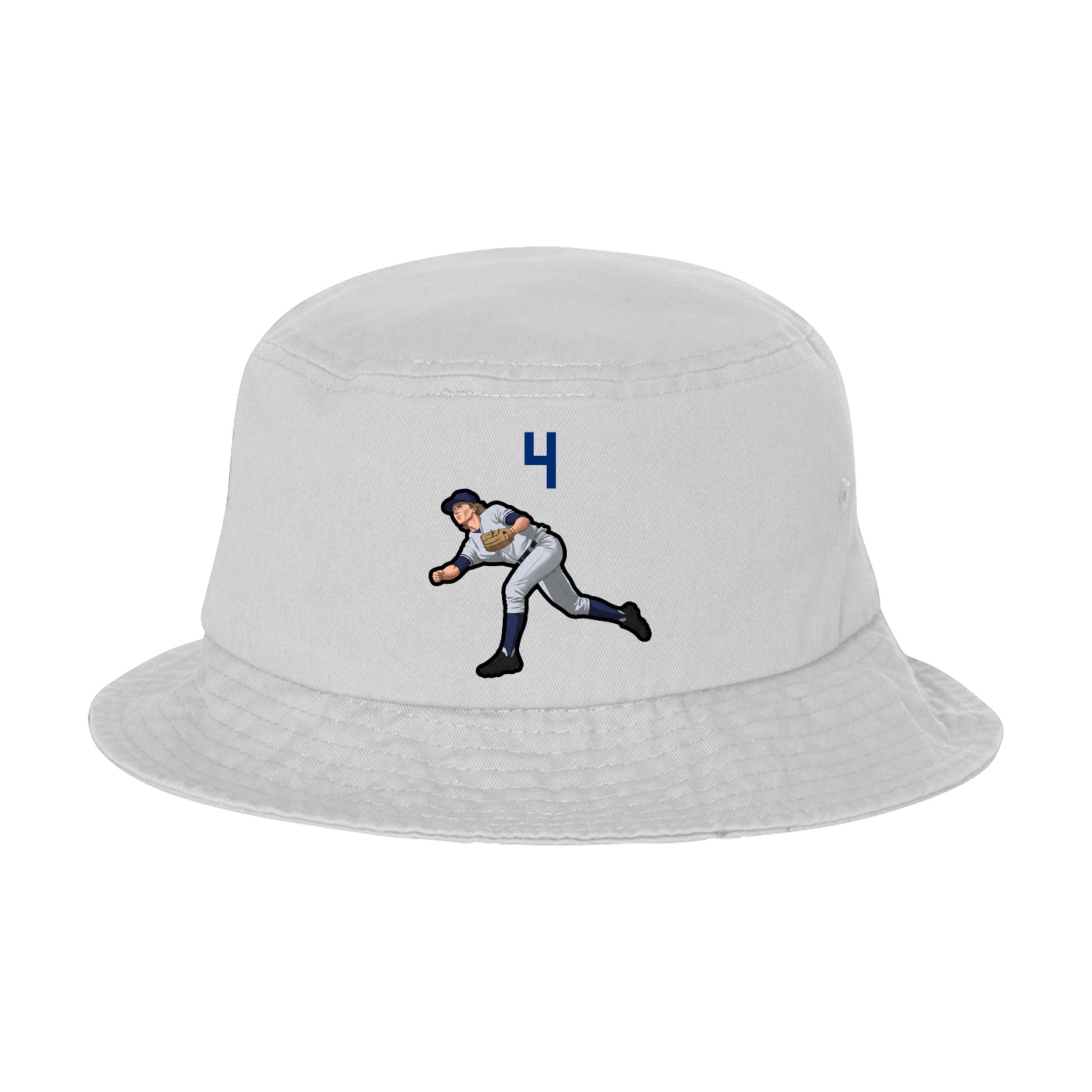 Bucket Cap — Number Top in White