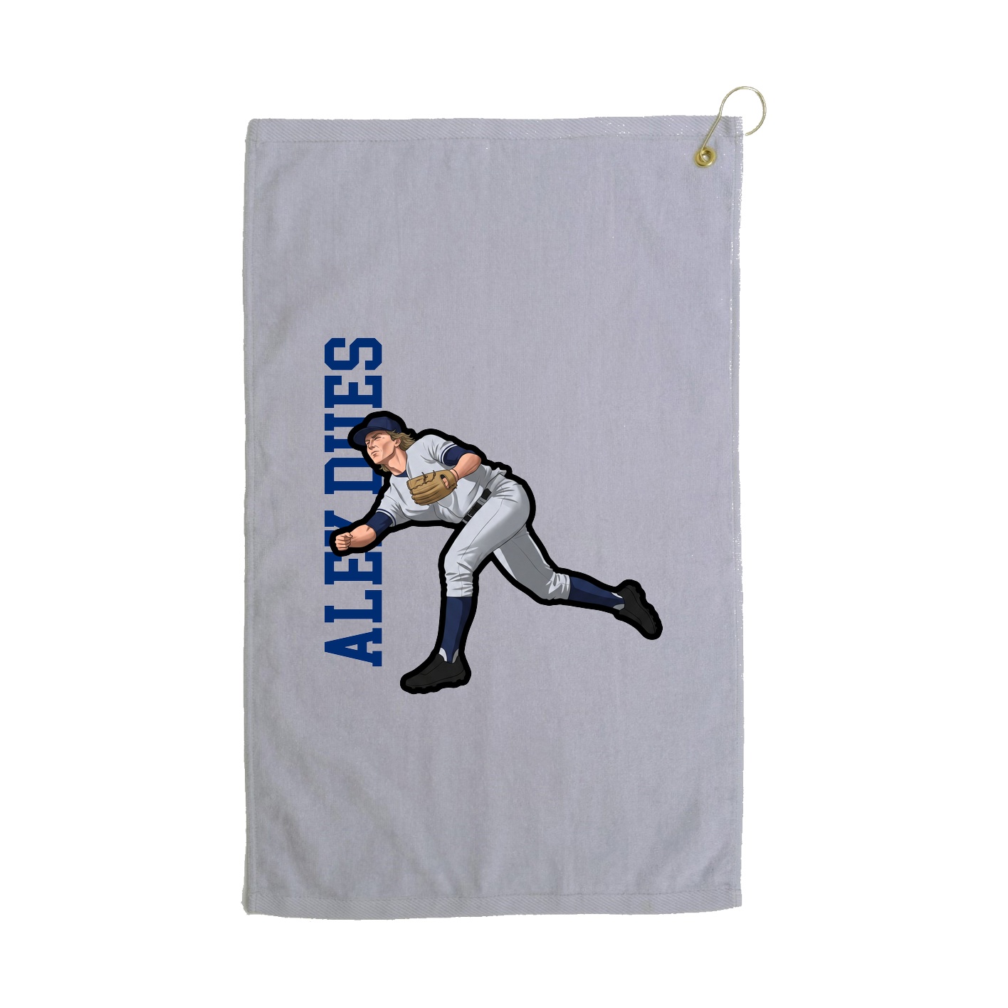 Golf Towel — Name Vertical in Grey
