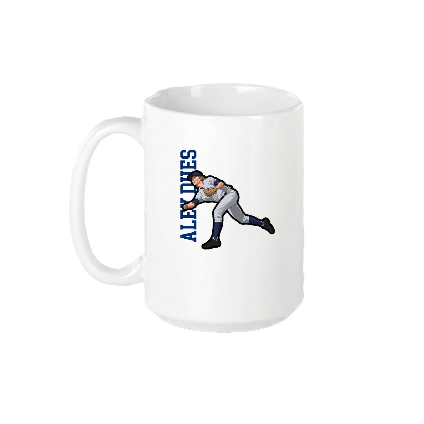 15oz Coffee Mug — Name Vertical in White