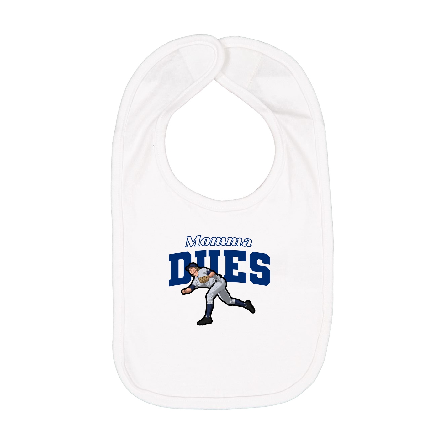 Infant Bib — Mothers Day Block in White