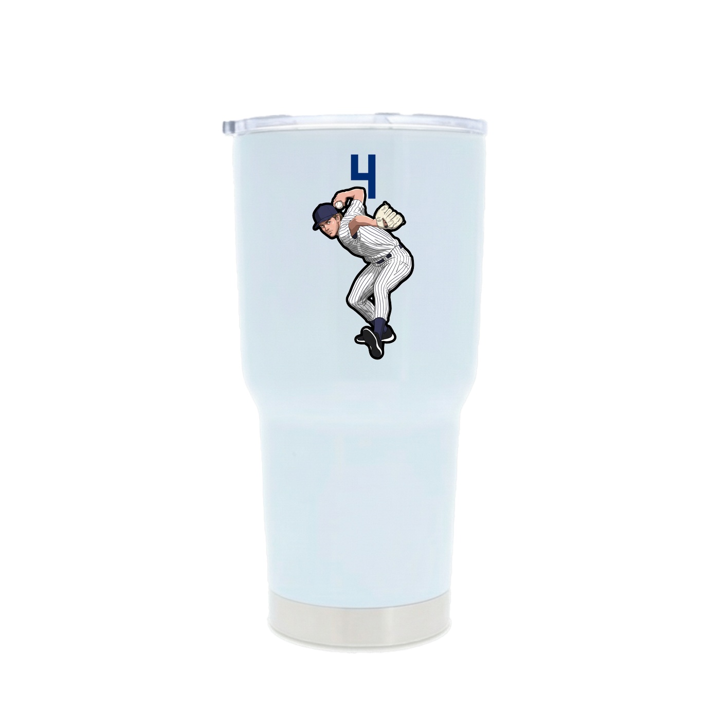 30oz Stainless Steel Tumbler — Number Top in White
