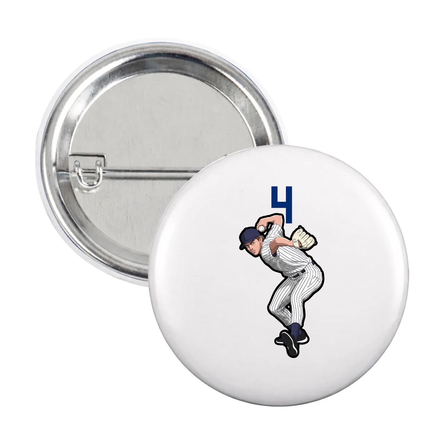 Game Day Button — Number Top in White