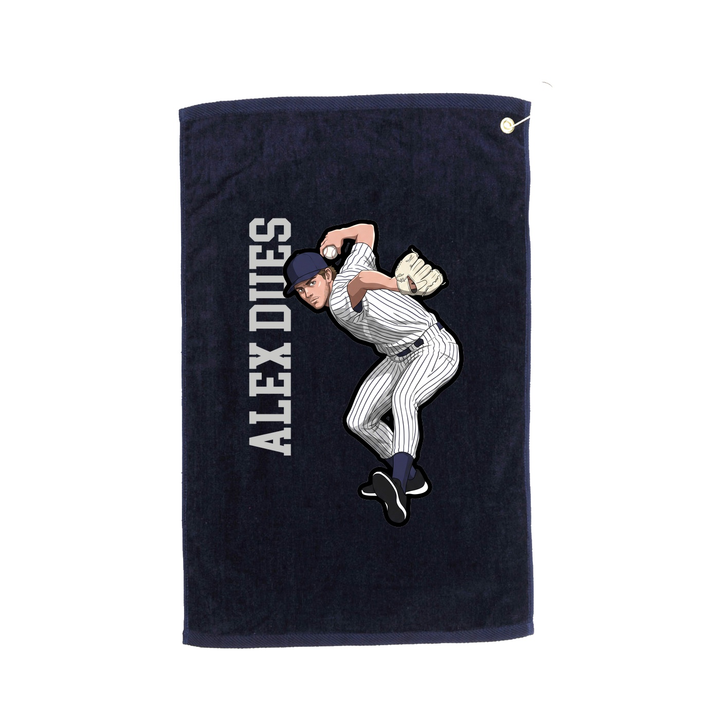 Golf Towel — Name Vertical in Navy
