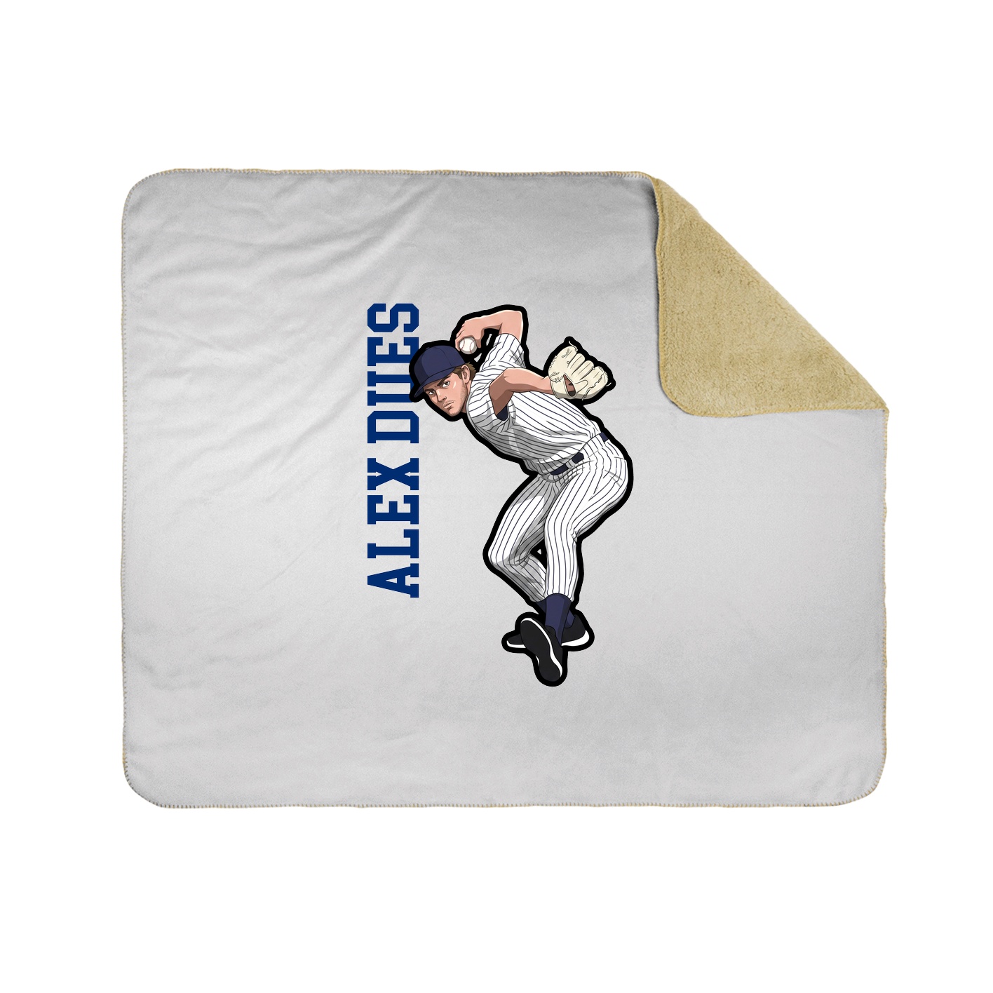 Throw Blanket — Name Vertical in White