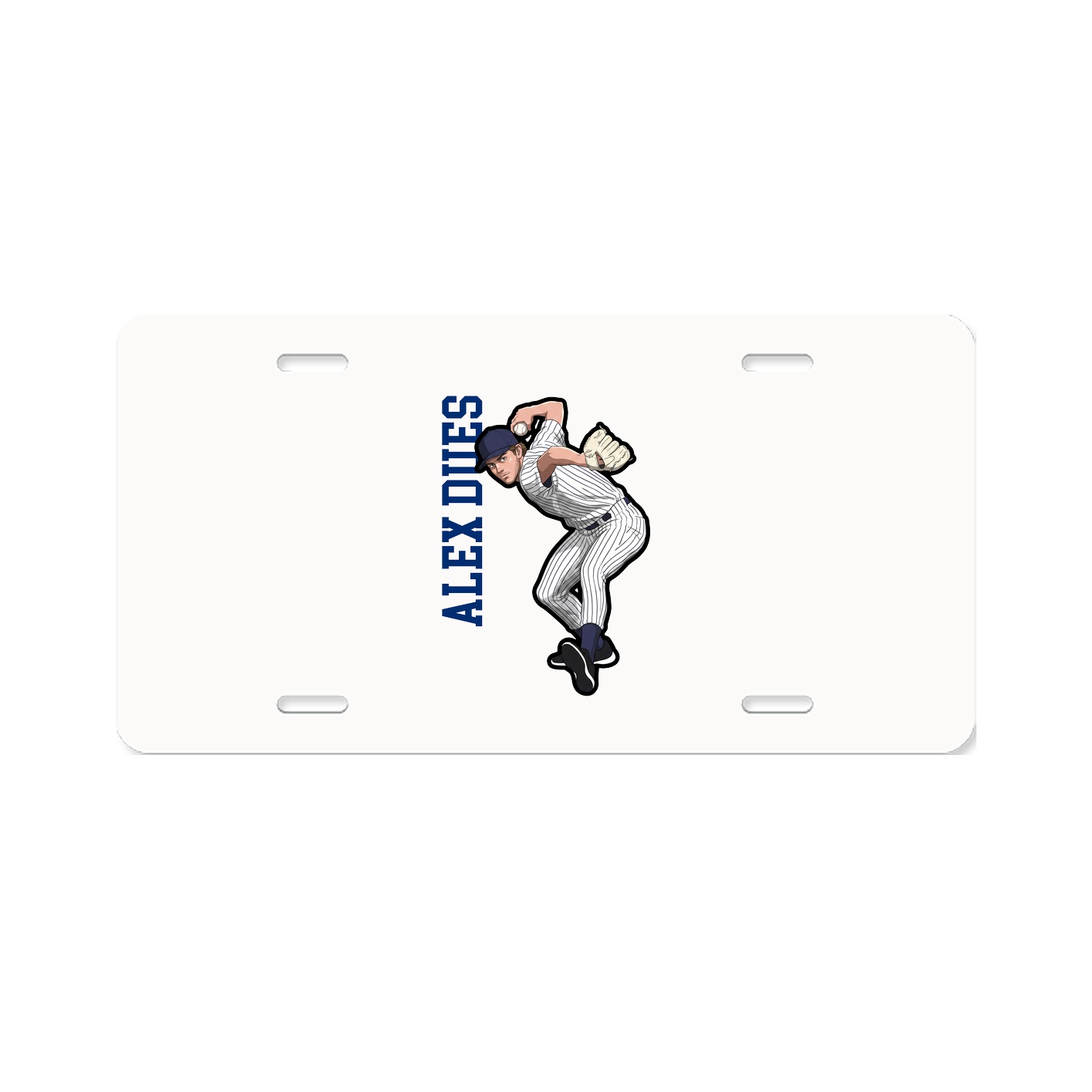 License Plate — Name Vertical in Classic