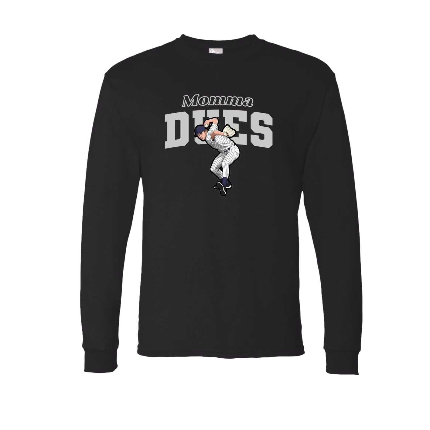 Long Sleeve Tee — Mothers Day Block in Black