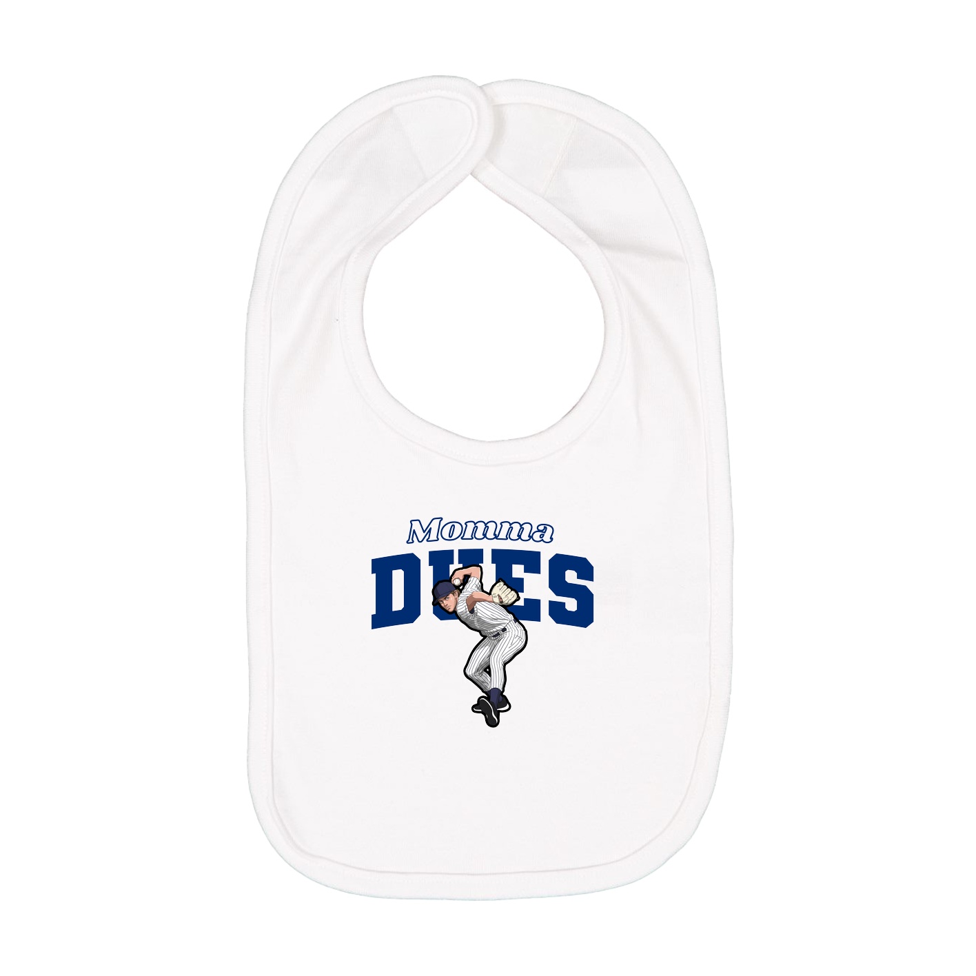 Infant Bib — Mothers Day Block in White