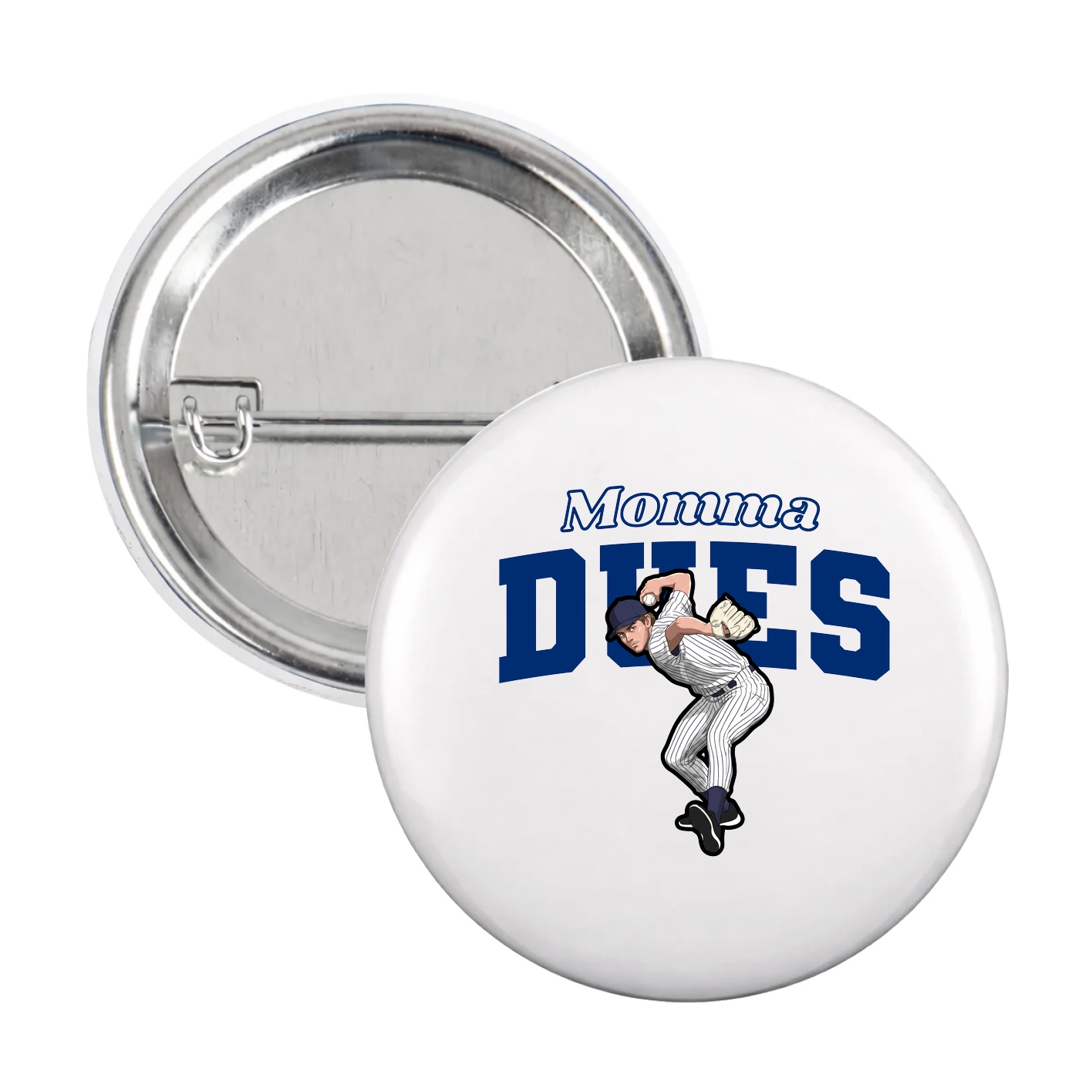 Game Day Button — Mothers Day Block in White
