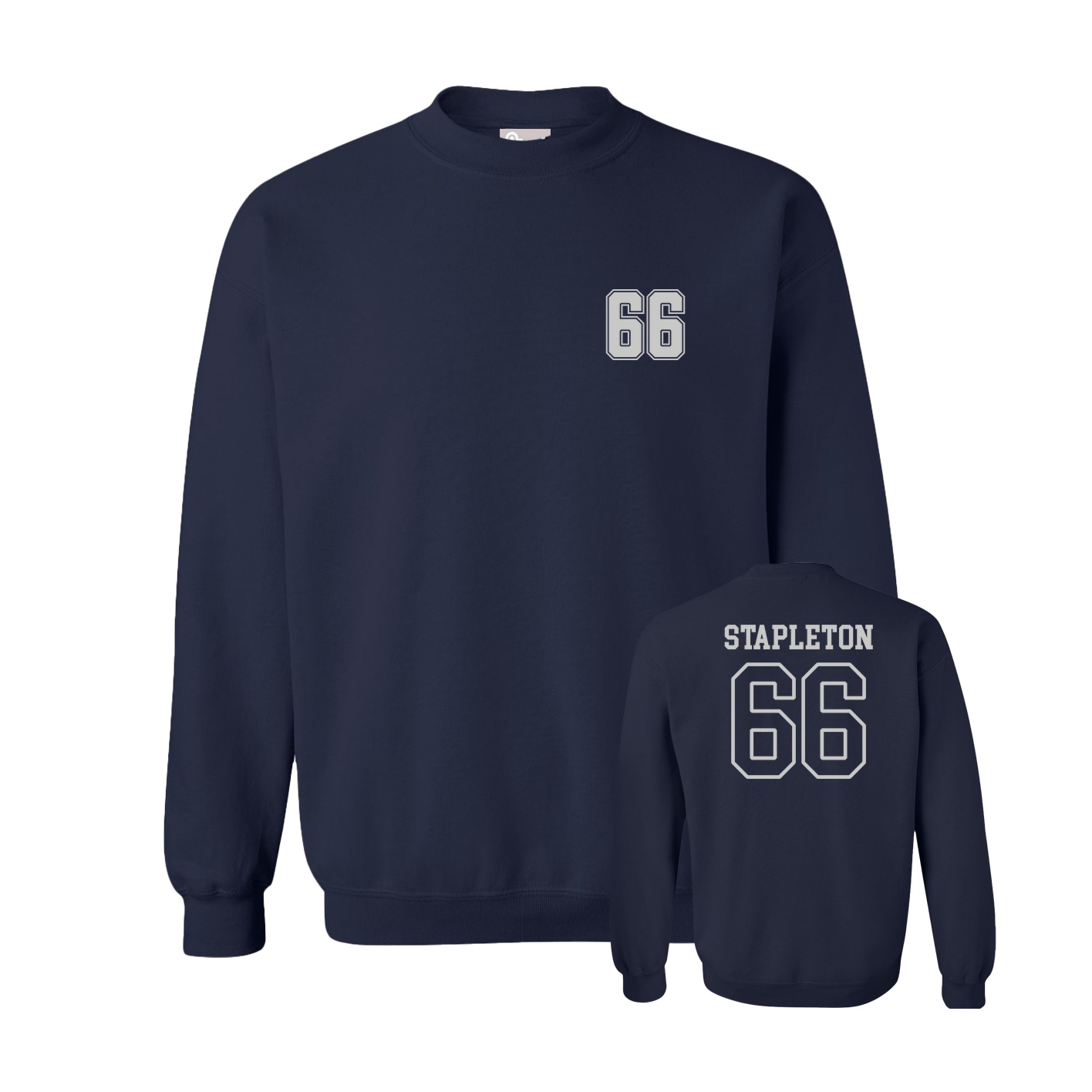Fleece Crew — Chest Back in Navy