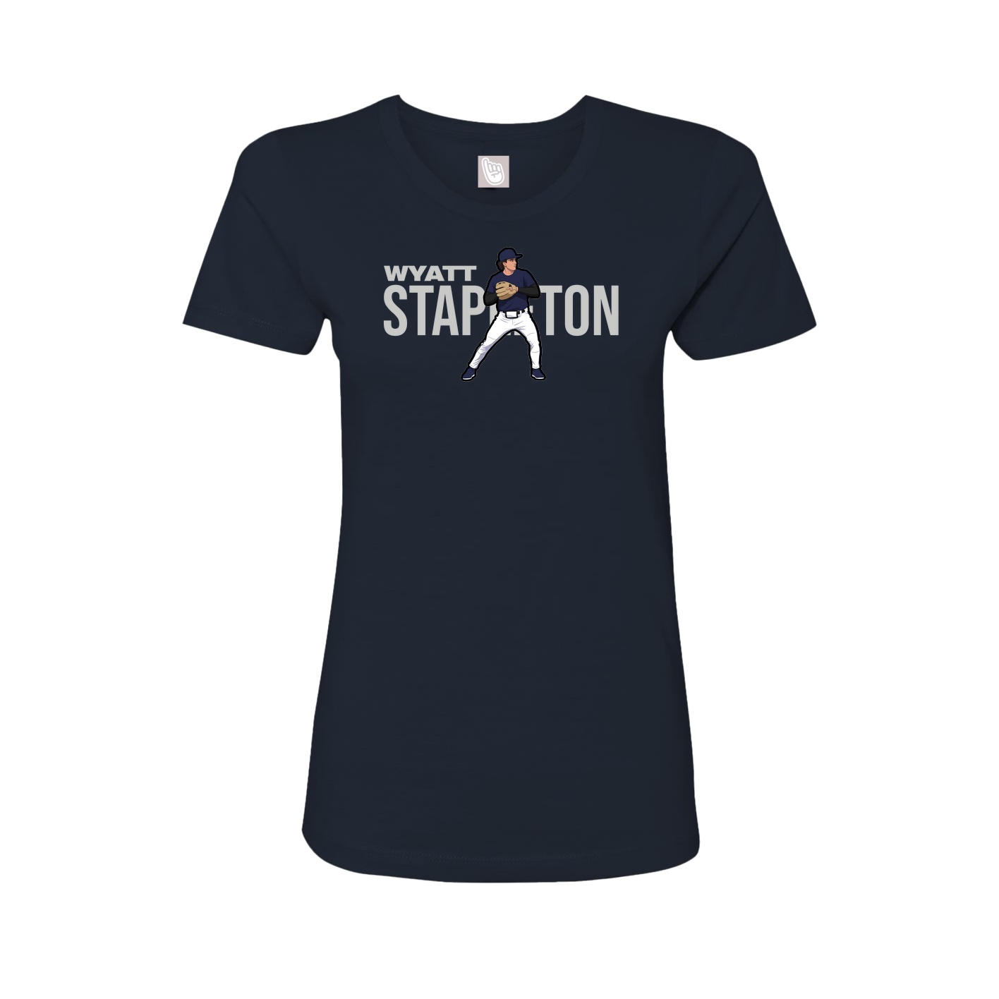 Fitted Women's Tee — Player Name in Navy