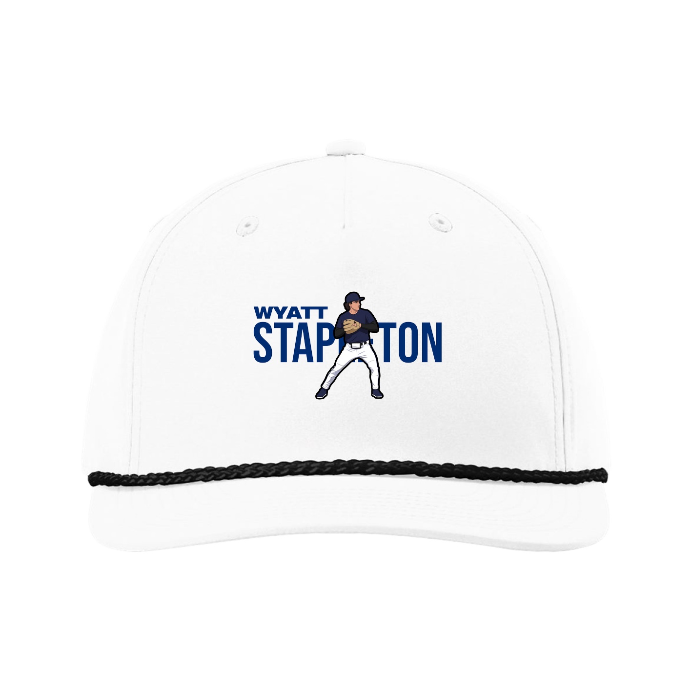 Five-Panel Classic Rope Cap — Player Name in White
