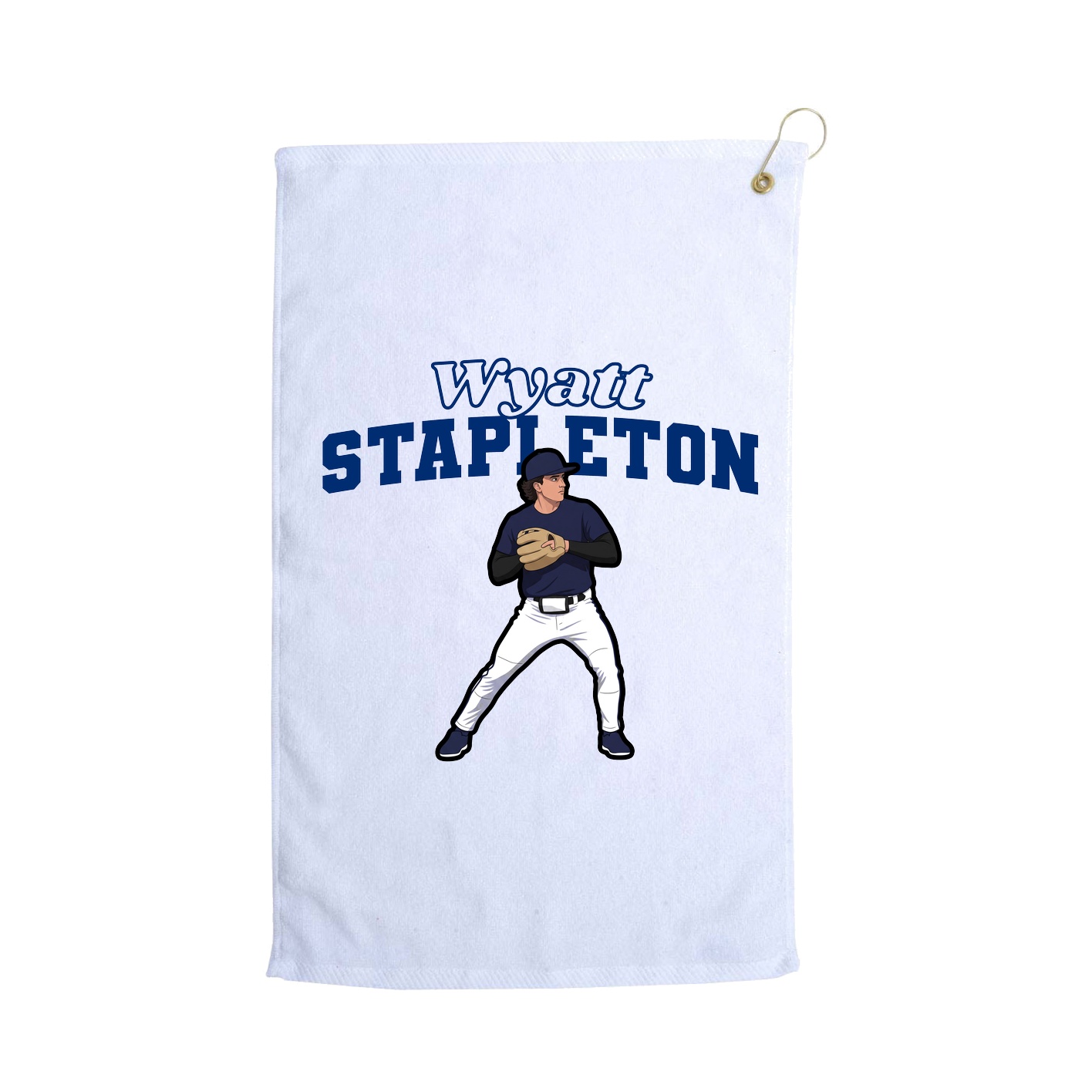 Golf Towel — Name Arch in White