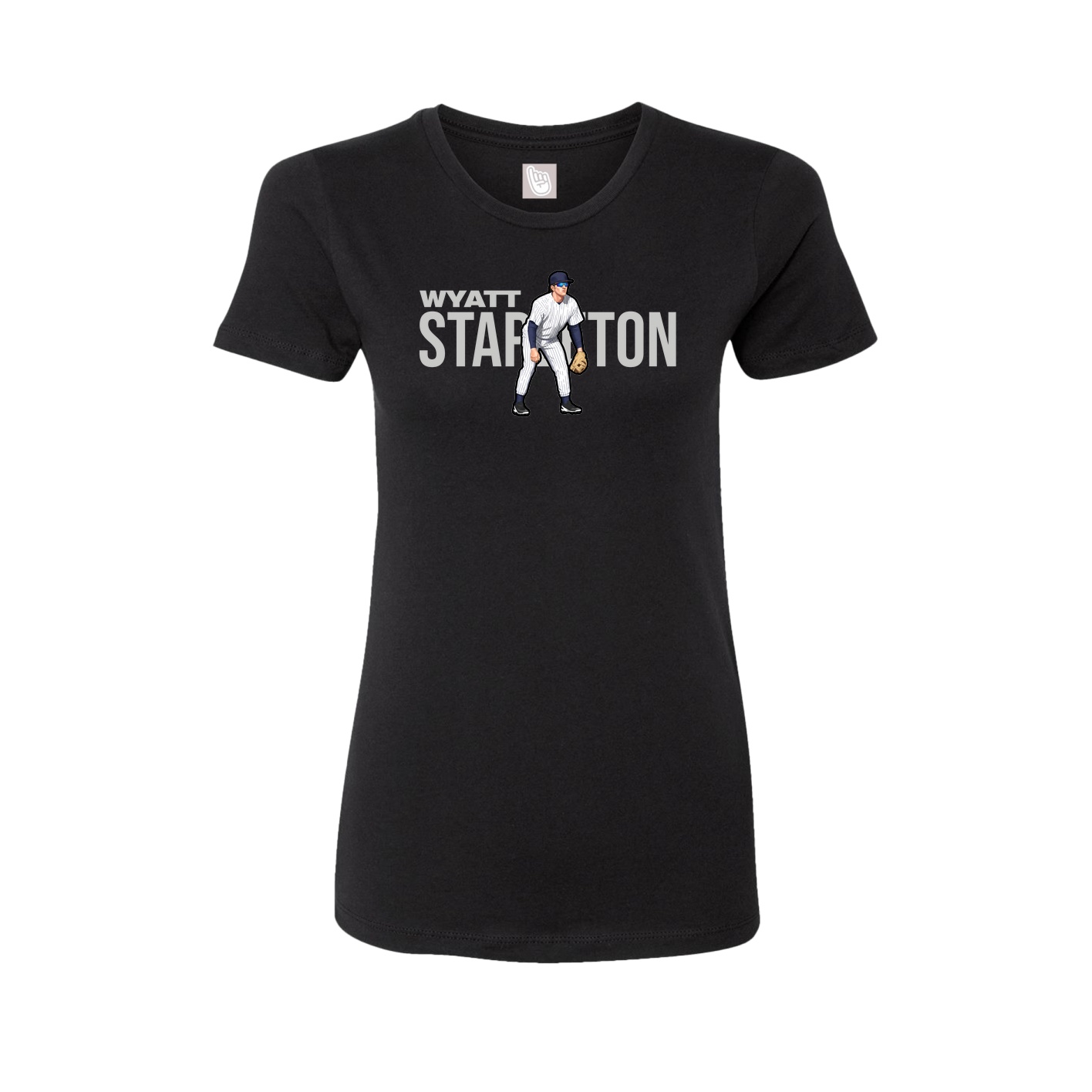 Fitted Women's Tee — Player Name in Black