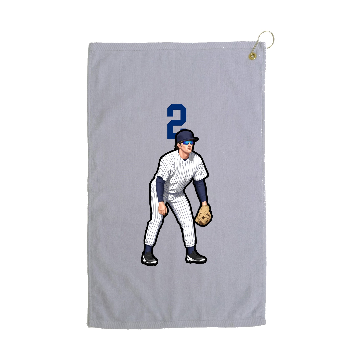 Golf Towel — Number Top in Grey