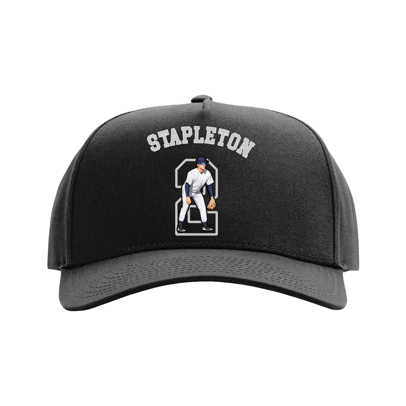Full Fabric Five-Panel Champ Cap — Shirsey Arch in Black