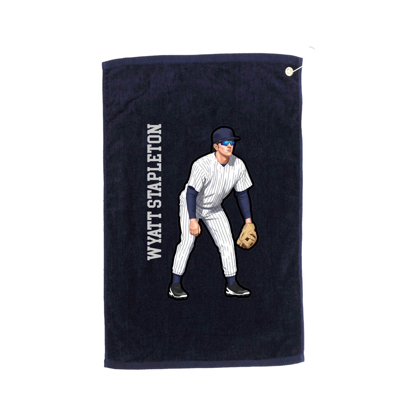 Golf Towel — Name Vertical in Navy