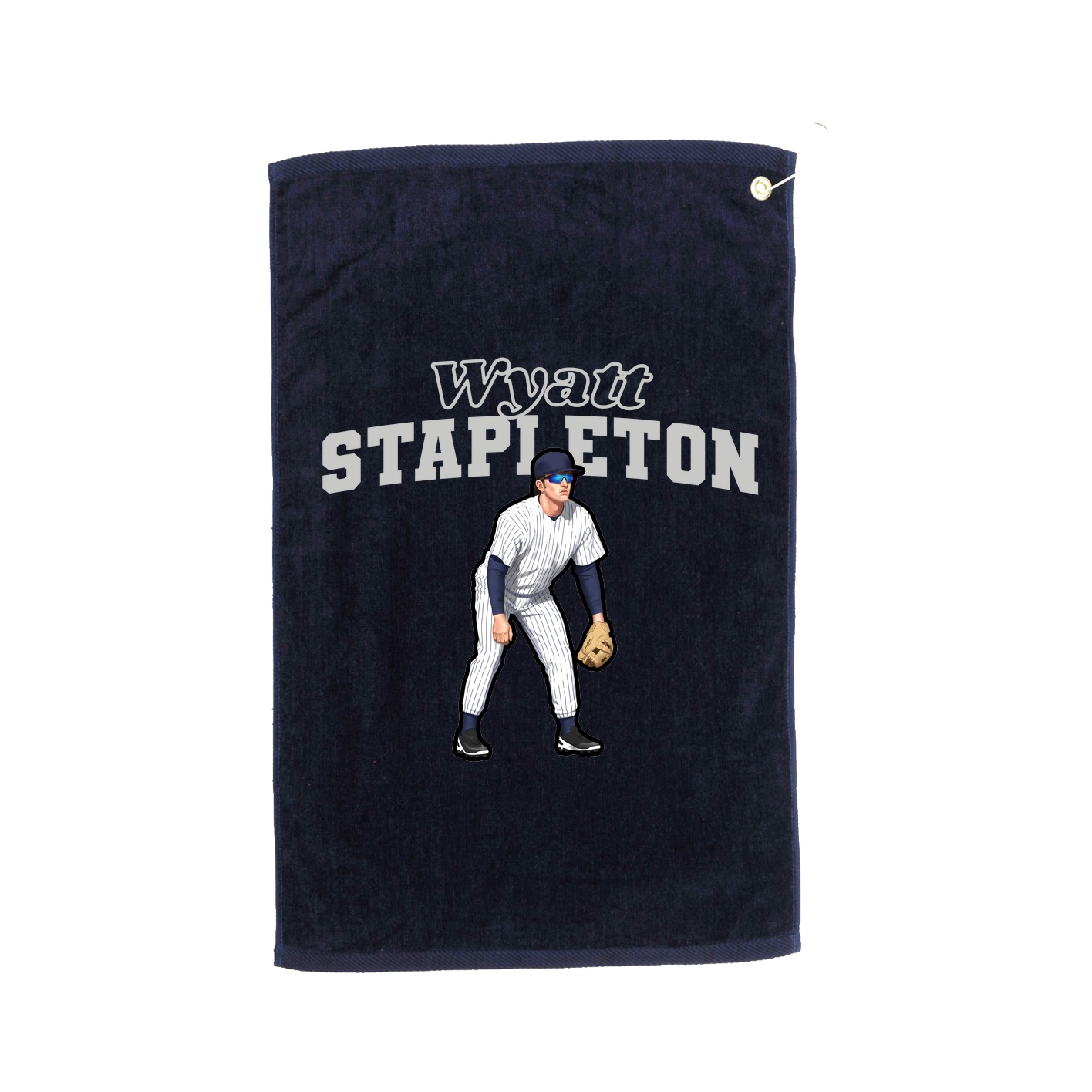 Golf Towel — Name Arch in Navy