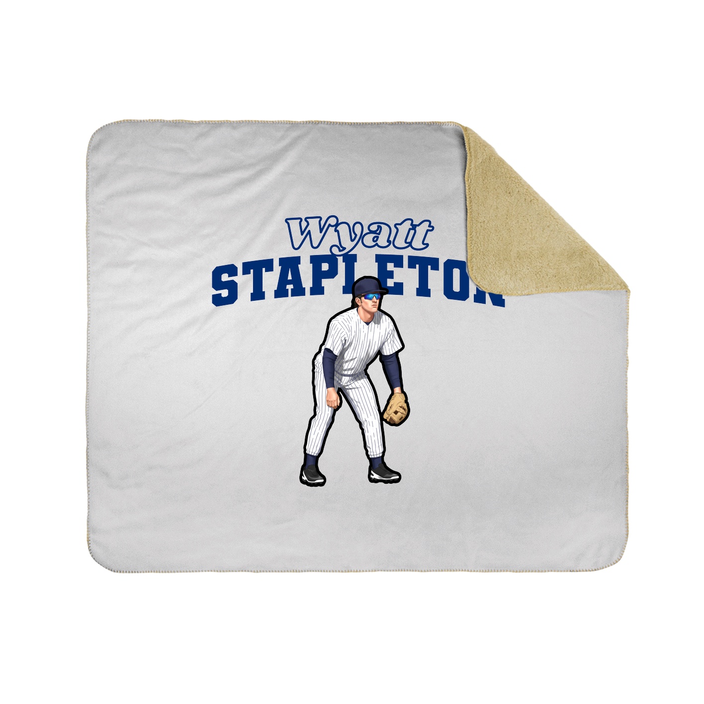 Throw Blanket — Name Arch in White
