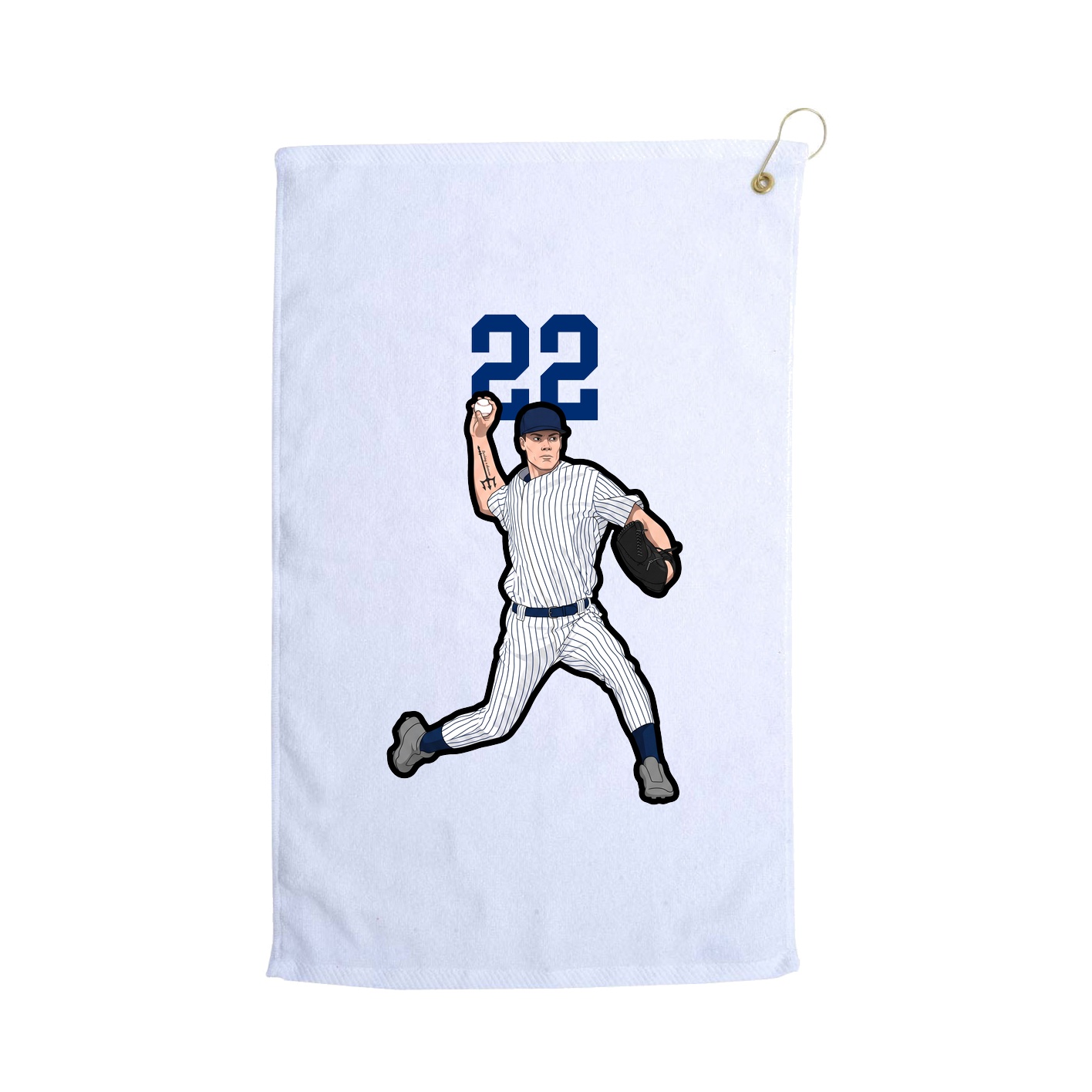 Golf Towel — Number Top in White