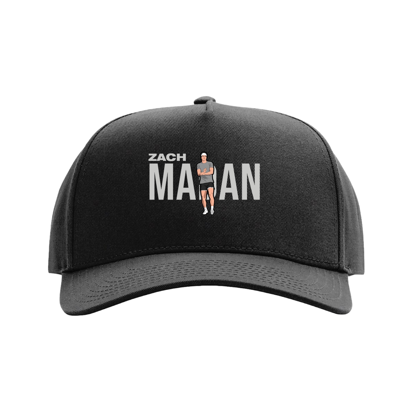 Full Fabric Five-Panel Champ Cap — Player Name in Black