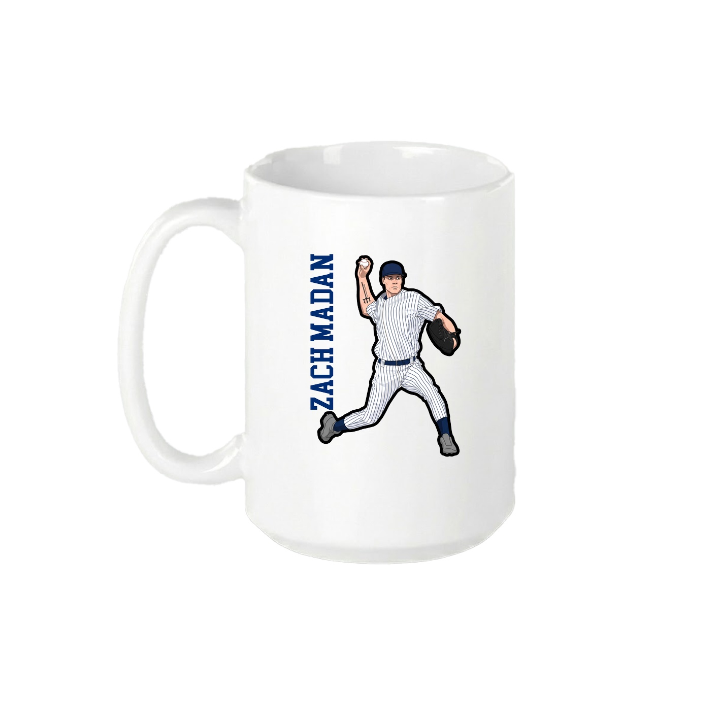 15oz Coffee Mug — Name Vertical in White