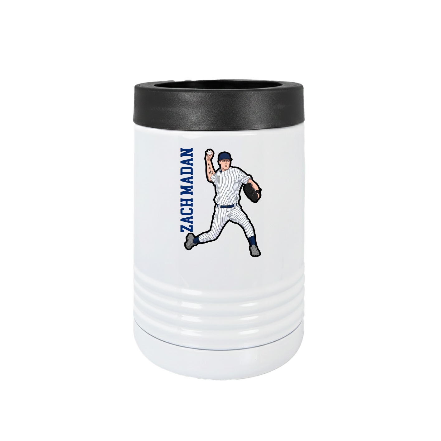 Beverage Holder — Name Vertical in White