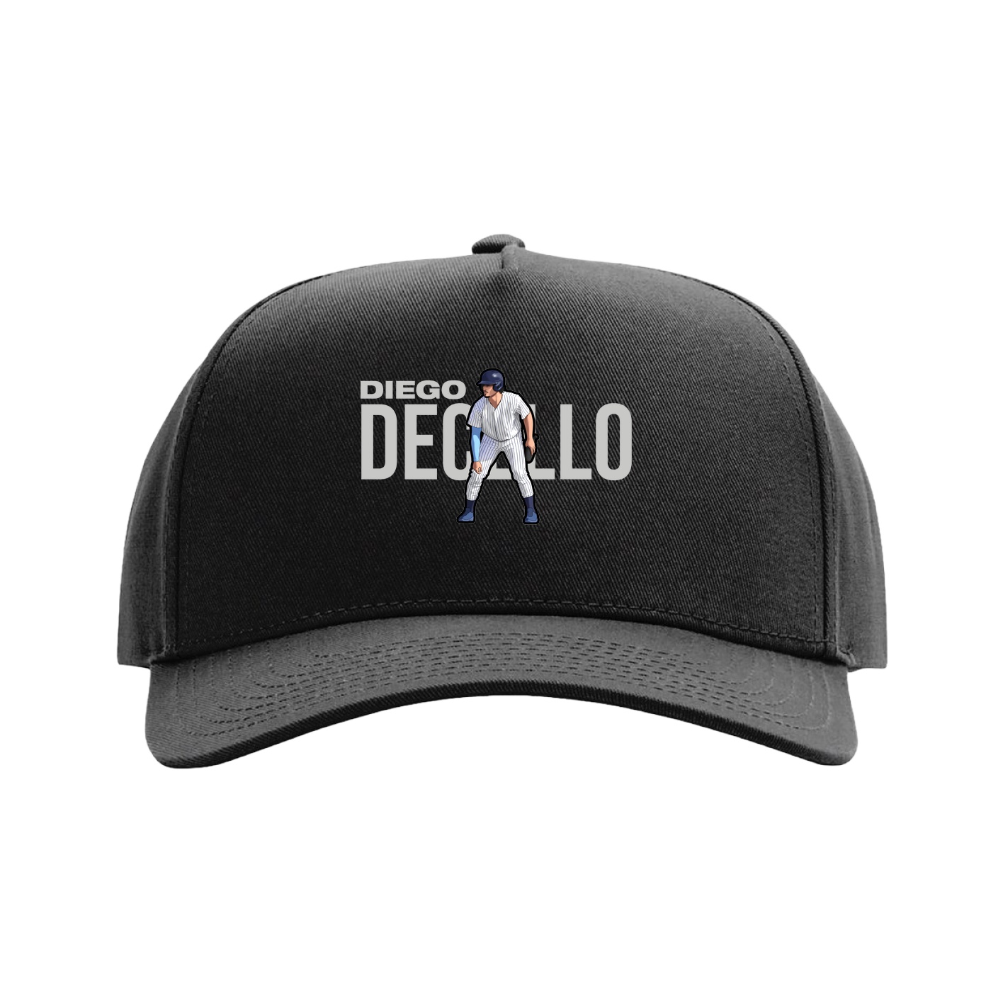 Full Fabric Five-Panel Champ Cap — Player Name in Black