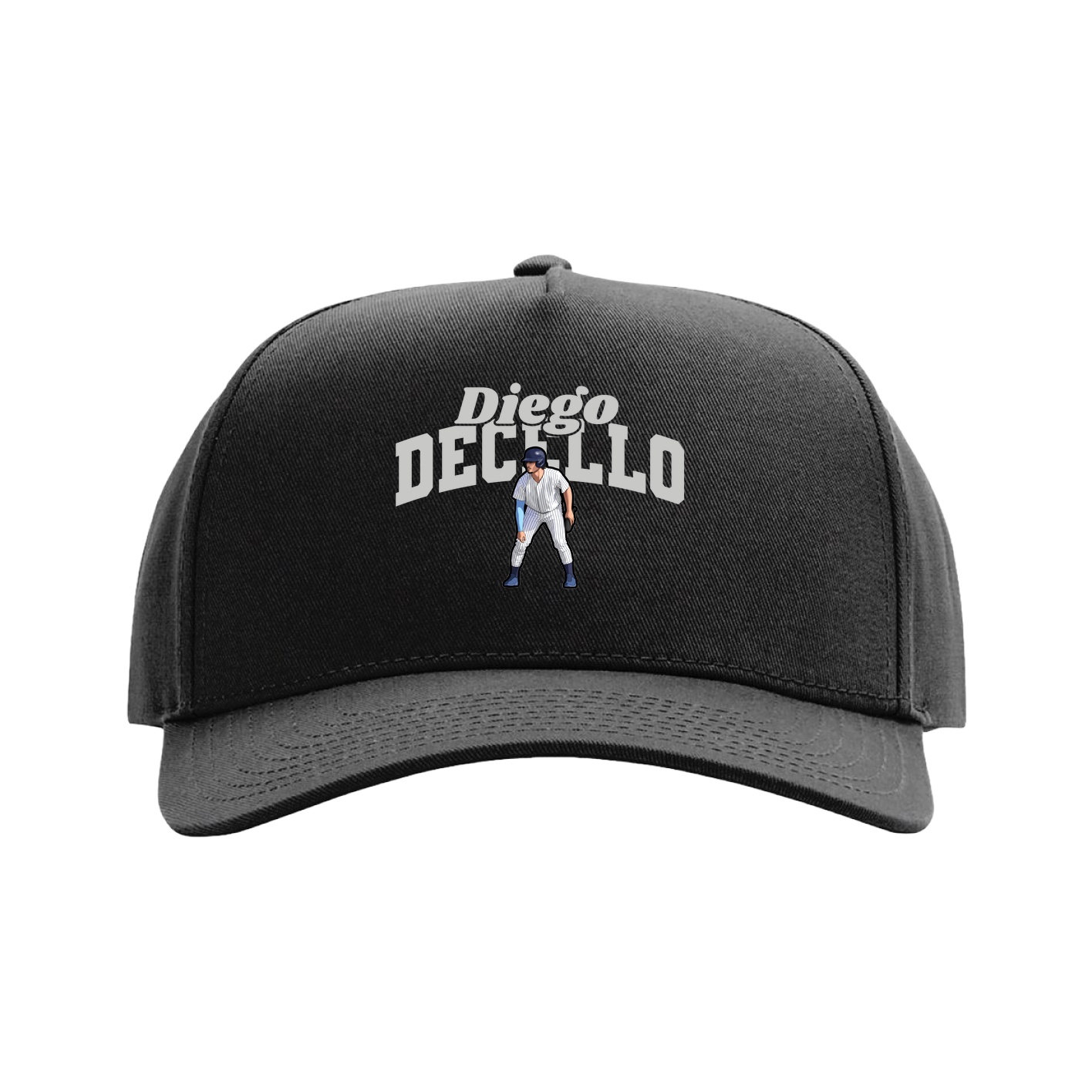 Full Fabric Five-Panel Champ Cap — Signature Arch in Black