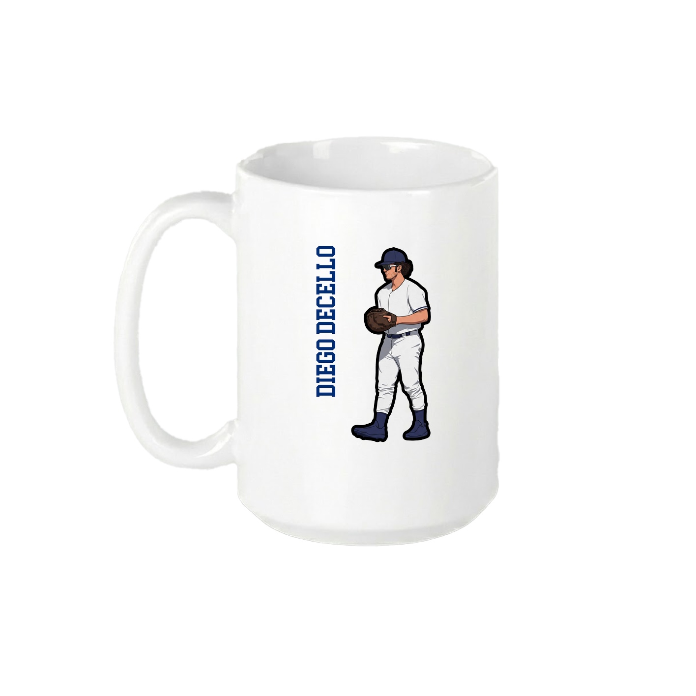 15oz Coffee Mug — Name Vertical in White