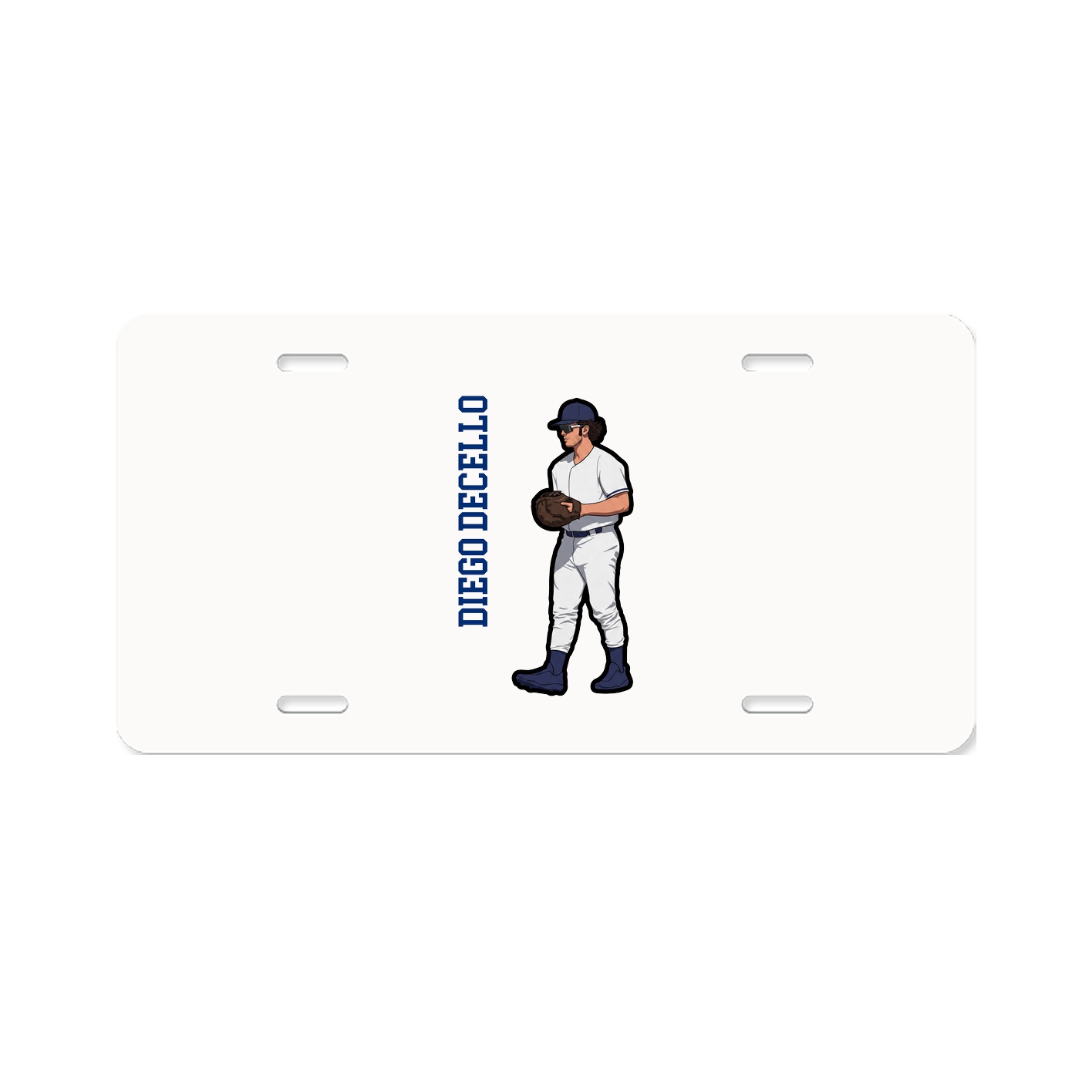 License Plate — Name Vertical in Classic