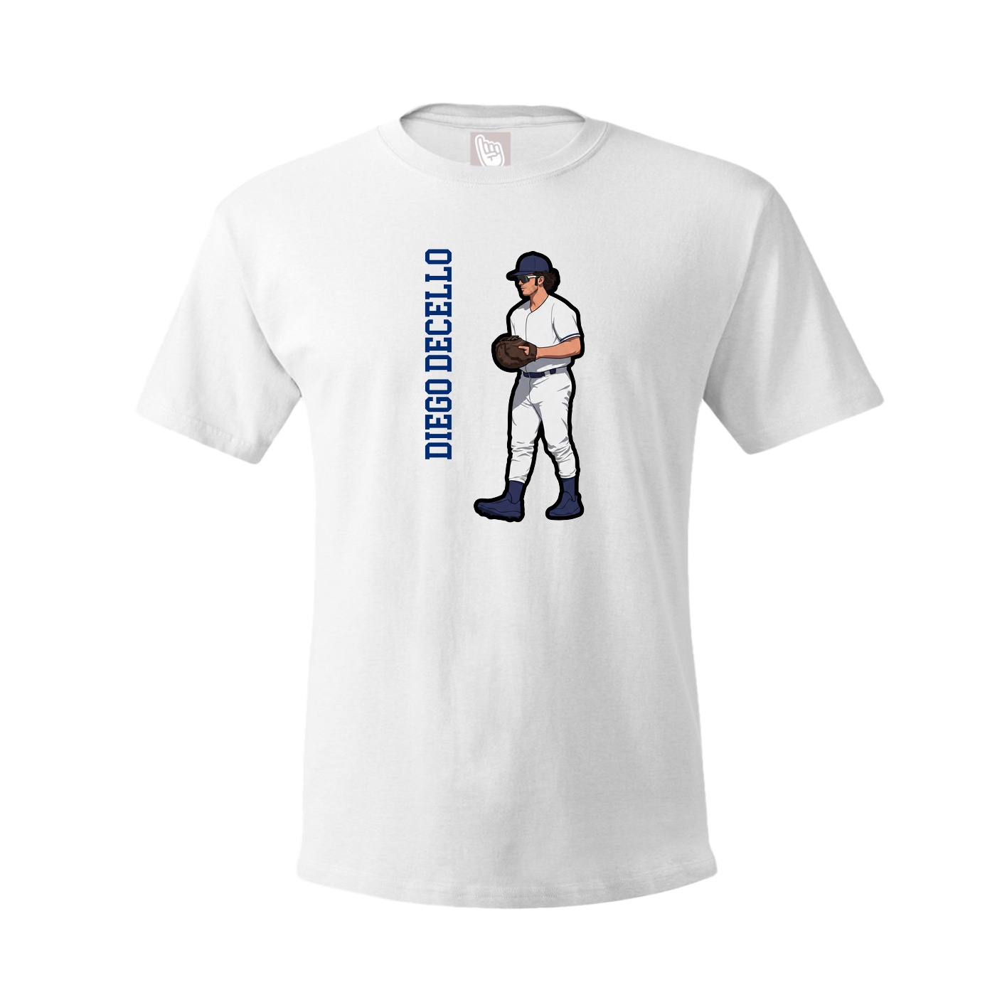 Tee — Name Vertical in White
