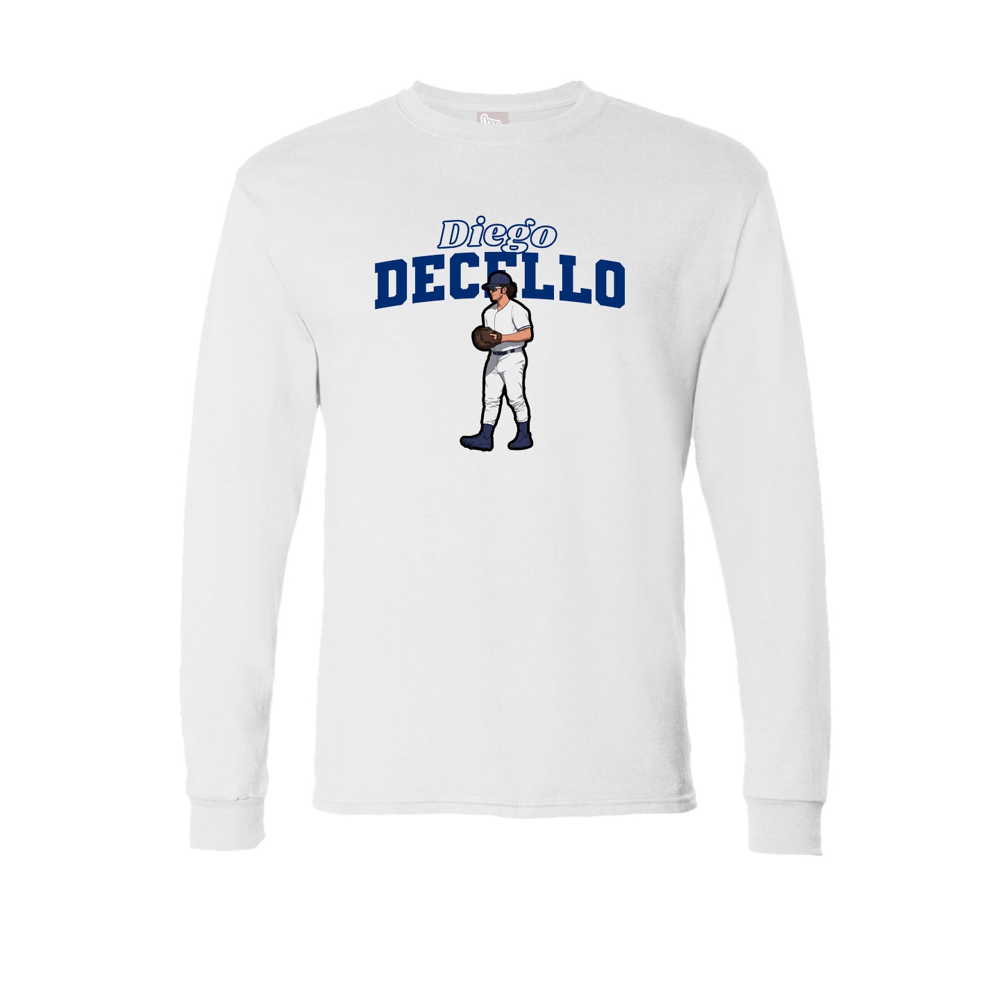 Long Sleeve Tee — Name Arch in White