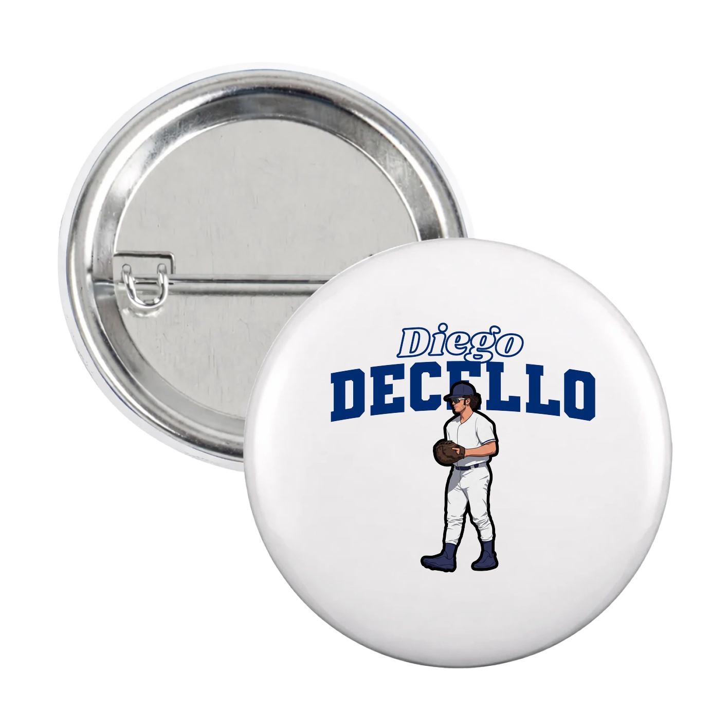 Game Day Button — Name Arch in White