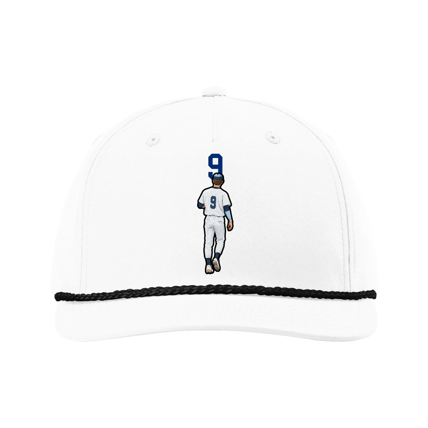 Five-Panel Classic Rope Cap — Number Top in White