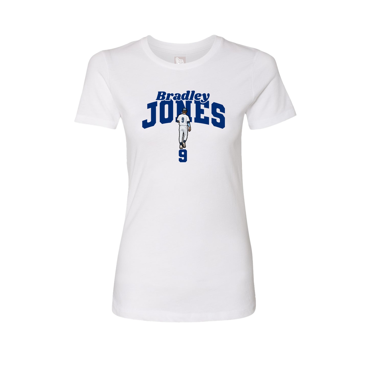 Fitted Women's Tee — Signature Arch in White
