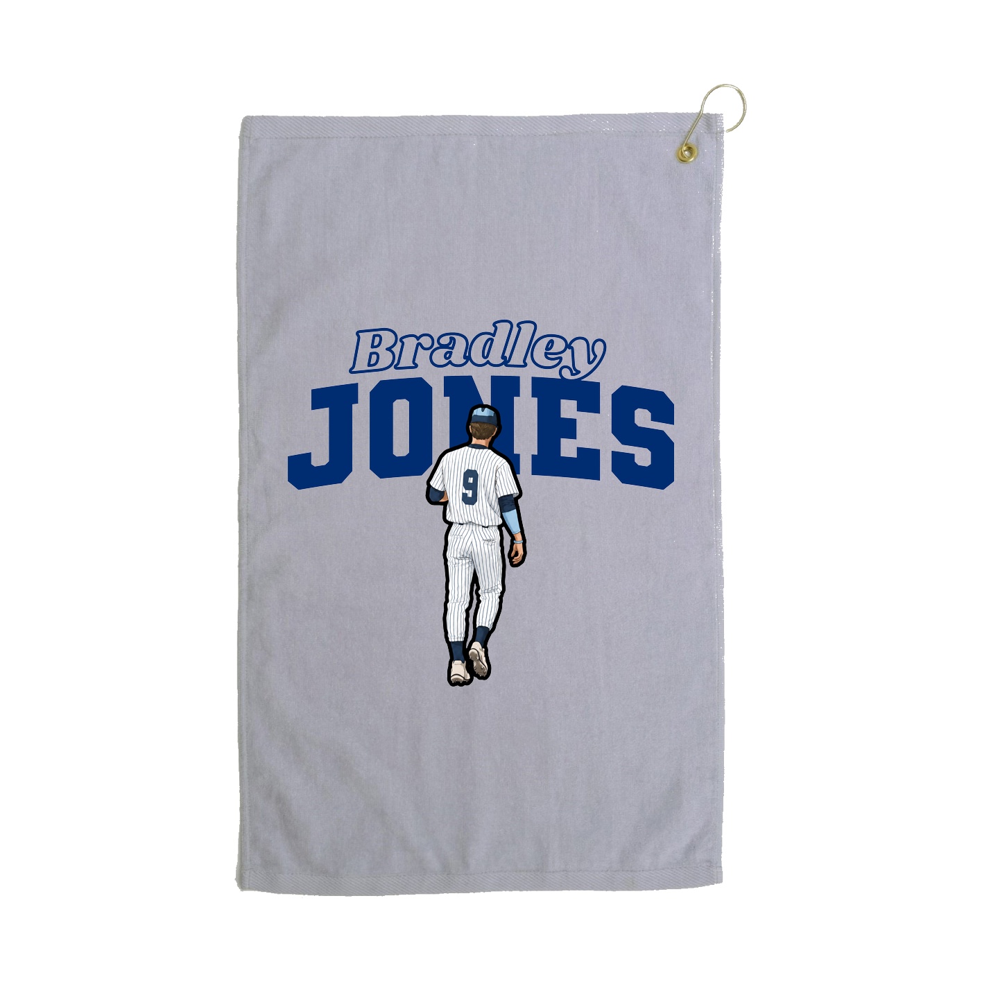 Golf Towel — Name Arch in Grey