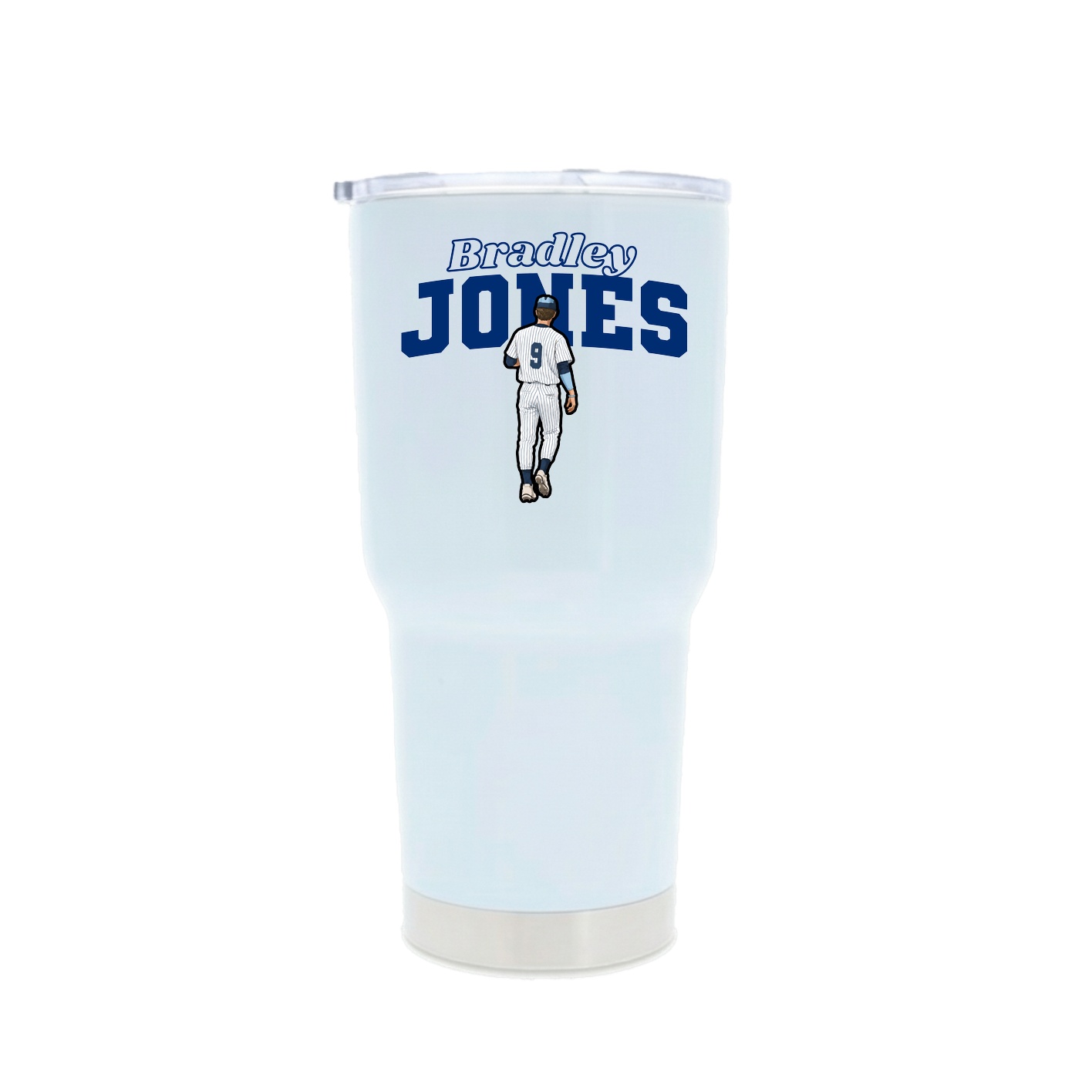 30oz Stainless Steel Tumbler — Name Arch in White