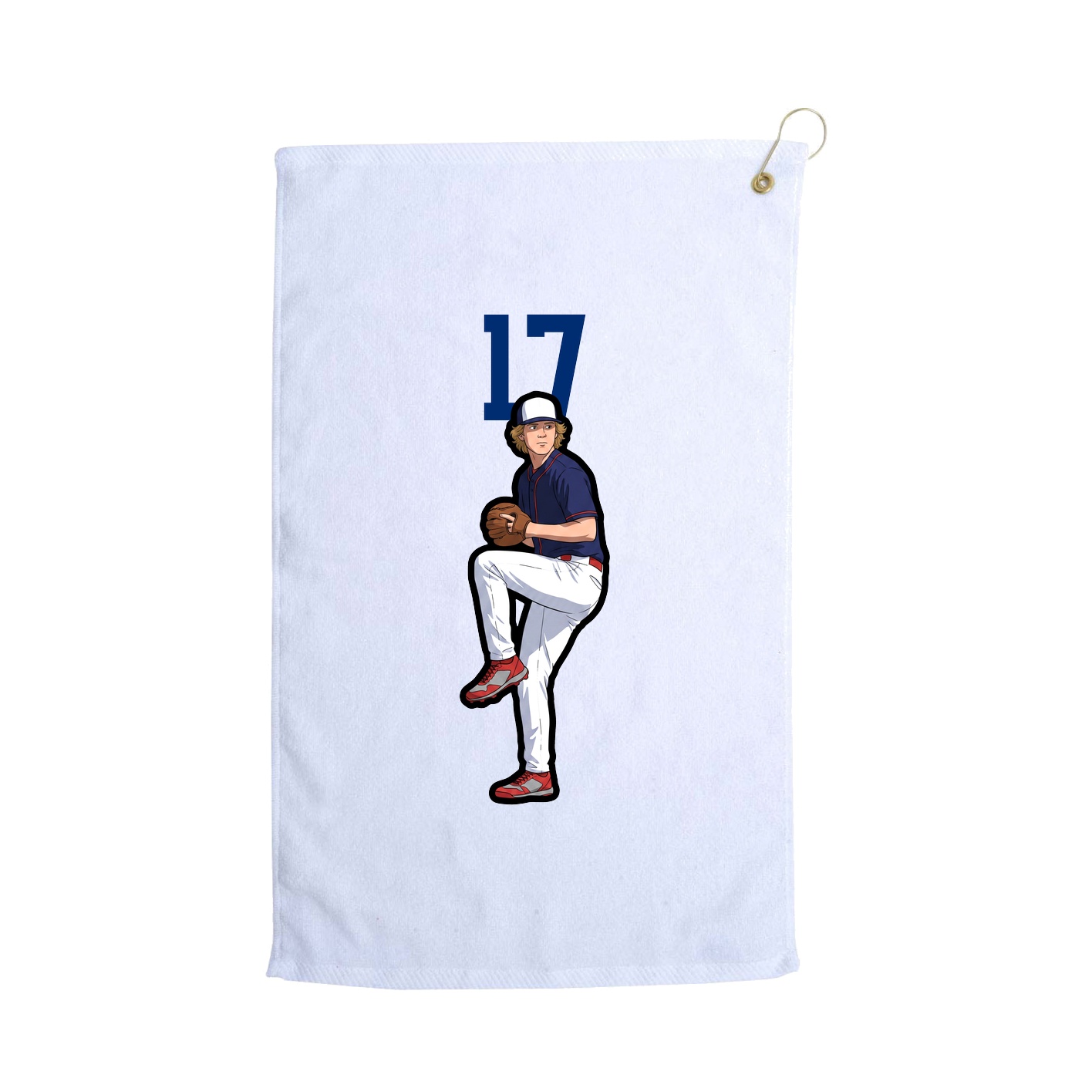 Golf Towel — Number Top in White