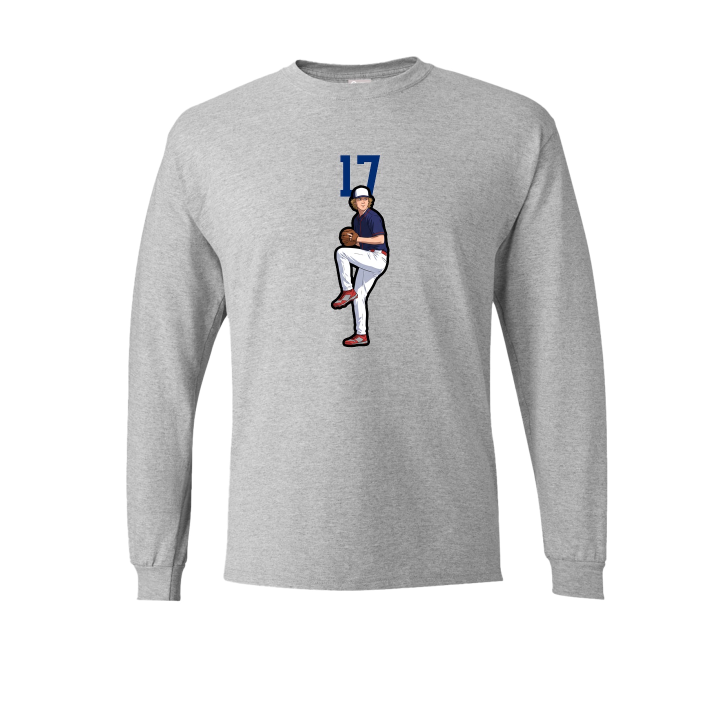 Long Sleeve Tee — Number Top in Grey