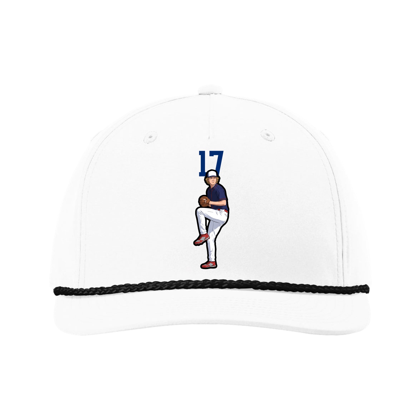 Five-Panel Classic Rope Cap — Number Top in White