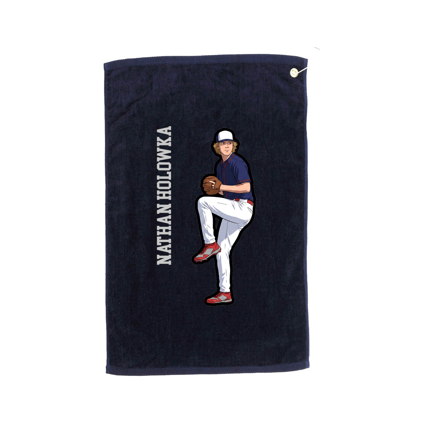 Golf Towel — Name Vertical in Navy