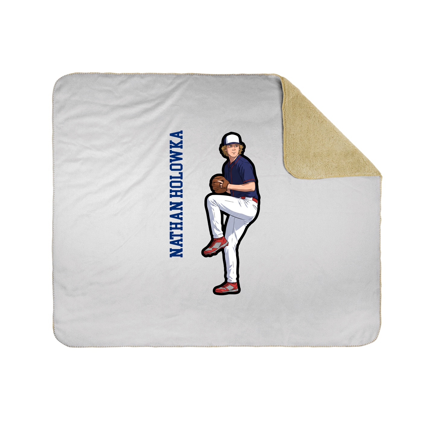 Throw Blanket — Name Vertical in White