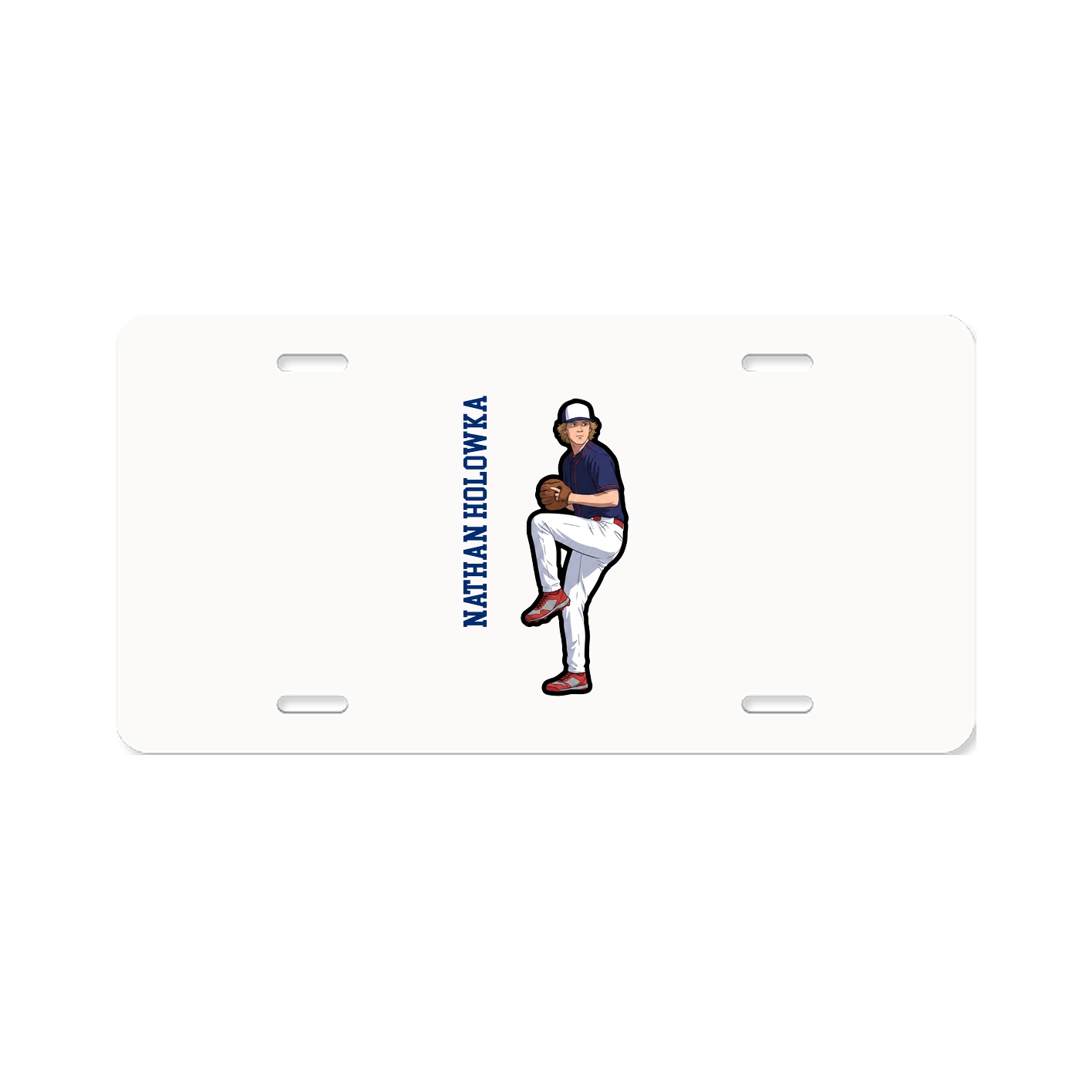 License Plate — Name Vertical in Classic