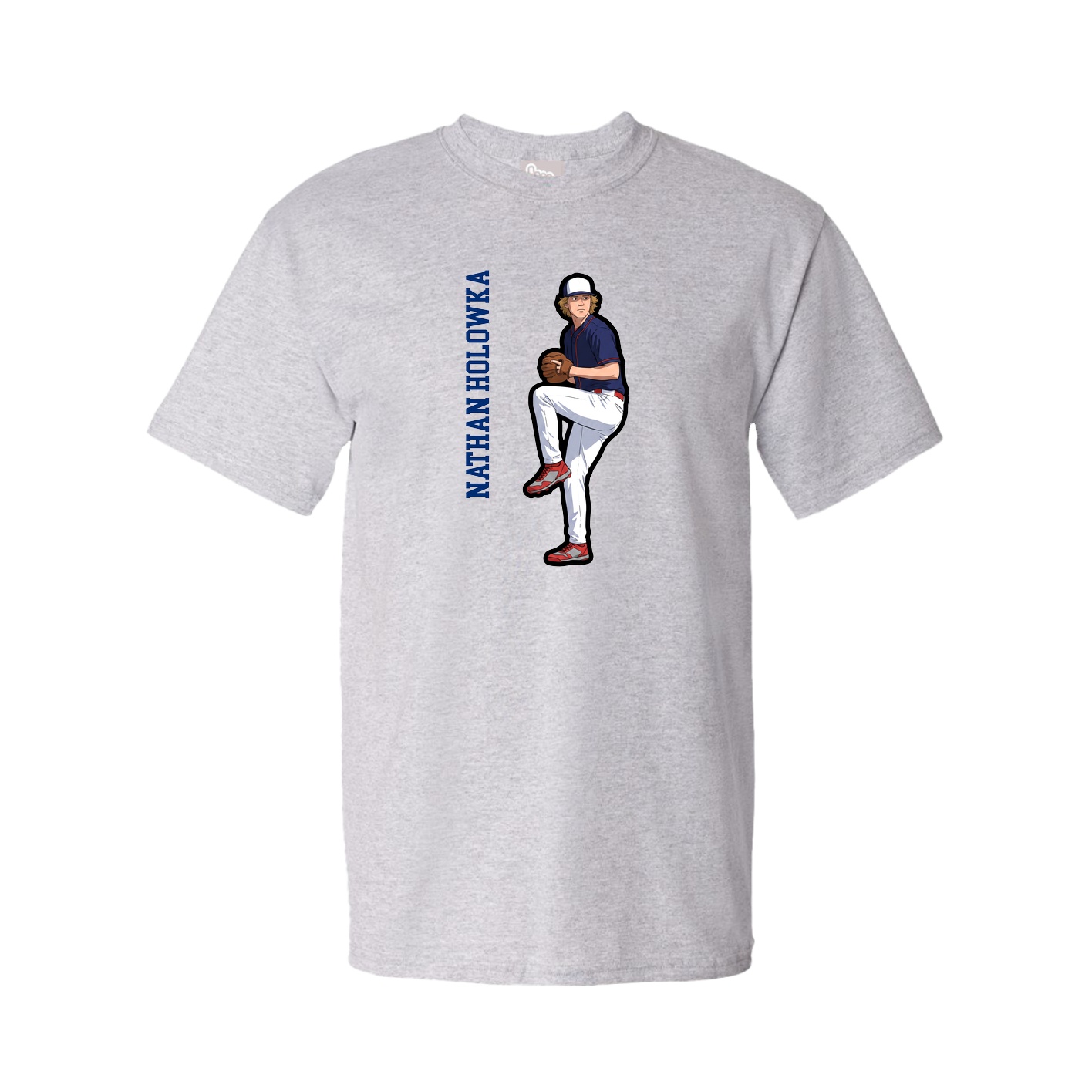 Tee — Name Vertical in Grey